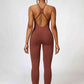 Open Back Spaghetti Strap Sports Jumpsuit