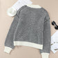 Waffle-Knit Drop Shoulder Button-Down Cardigan