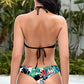 Floral Belted Dress and Halter Neck Bikini Set