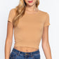 Short Slv Crew Neck Rib Crop Top