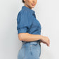 Button-Down Denim Shirt Top