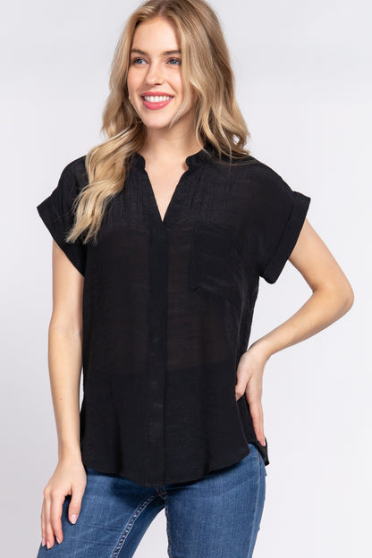 Button Down Woven Top