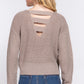 Dolman Sleeve Strappy Open Back Sweater