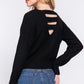 Dolman Sleeve Strappy Open Back Sweater