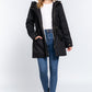 Fleece Lined Fur Hoodie Utility Jacket