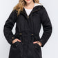 Fleece Lined Fur Hoodie Utility Jacket