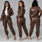 Sexy Pu Leather 2pc Pants Set