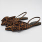 Women Leopard Flats Elegant Pointed Butterfly-knot Flat Sandals