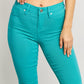 YMI Jeanswear Kate Hyper-Stretch Full Size Mid-Rise Skinny Jeans in Sea Green