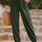 Textured Smocked Waist Pants with Pockets