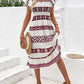 Printed V-Neck Smocked Flutter Sleeve Dress