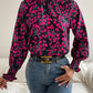 Floral Smocked Frill Neck Blouse