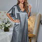 Flutter Sleeve V-Neck Side Slit Night Dress