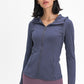 Zip Up Drawstring Detail Hooded Sports Jacket
