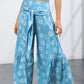 Printed Tie-Front Culottes