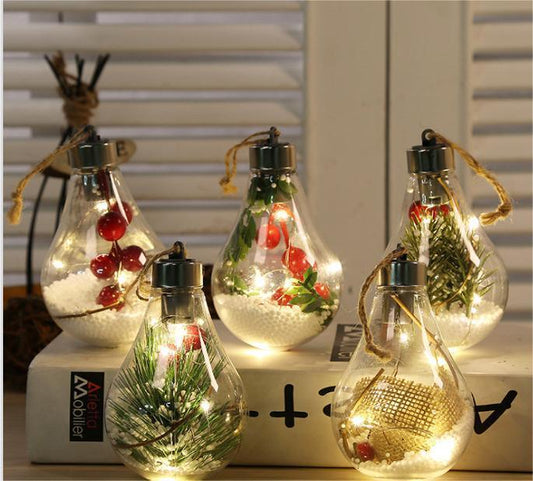 Pack Of 5 Led Transparent Christmas Decoration Ball