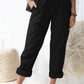 Paperbag Waist Pull-On Pants with Pockets