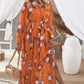 Floral Tie Waist Slit Maxi Dress